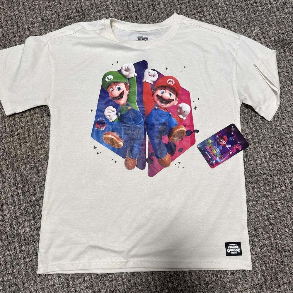 Mario Kids Pull Over Beige TShirt Size 8